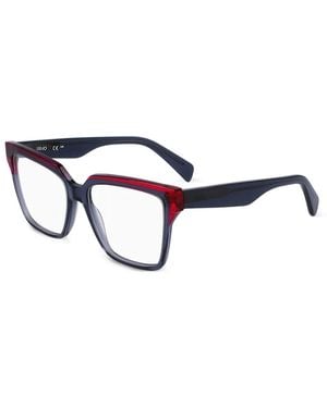 Liu Jo Brille Mit Logo-Print - Blau