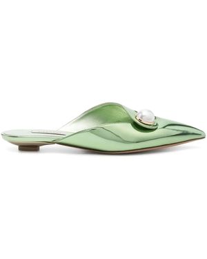 Casadei Blade Flat Mules - Green