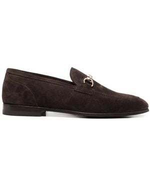 SCAROSSO Alessandra Suede Loafers - Brown