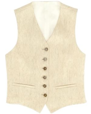 Fortela Demi Single-Breasted Waistcoat - Natural