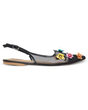 Pace Ava Floral-Embellished Ballet Flats - White
