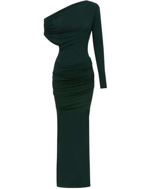 Alex Perry Asymmetric Draped Maxi Dress - Green