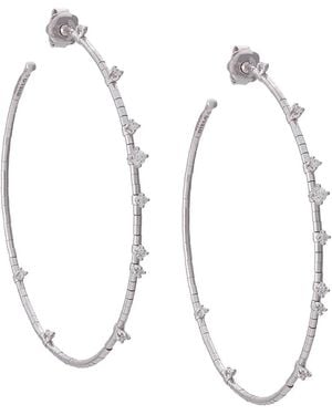 Mattia Cielo 18Kt Weißgoldcreolen Mit Diamanten - Mettallic
