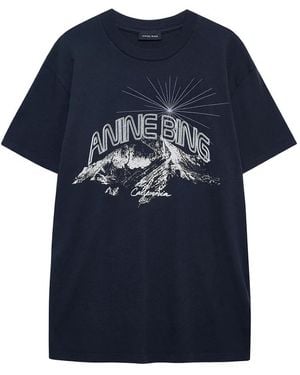 Anine Bing "Walker" Tee California - Blue
