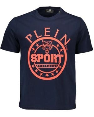 Philipp Plein Logo-Print Cotton T-Shirt - Blue