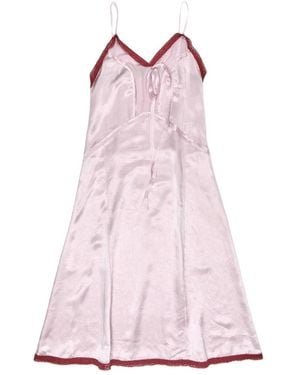 Bimba Y Lola Lace-Trim Tie Midi Dress - Pink