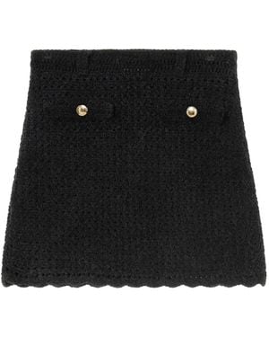 Ganni Crochet Mini Skirt - Black