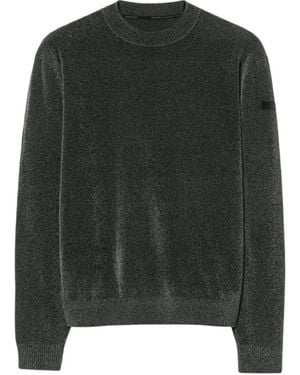 Rrd Crew-Neck Ribbed-Trim Jumper - Black