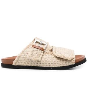 N°21 Jute/Calfskin/Calf Leather - White