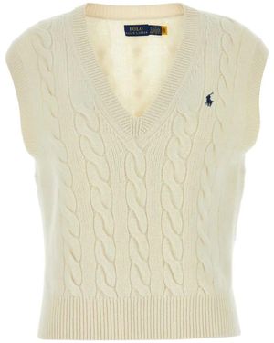 Polo Ralph Lauren Polo Pony-Embroidered Knit Vest - Natural