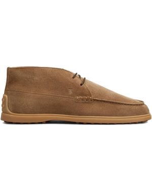 Tod's Calf Suede Polacco Gomma - Brown