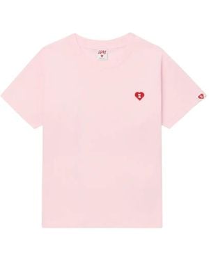 A Bathing Ape Heart-Embroidered T-Shirt - Pink