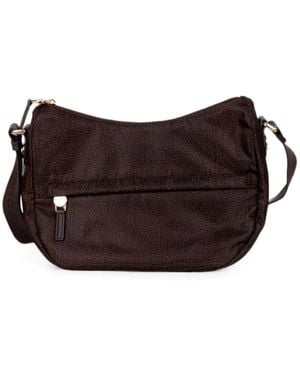 Borbonese Bandolera Con Estampado Op Y Bolsillo Con Cremallera - Marrón