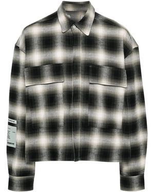 B1ARCHIVE Kariertes Hemd Mit Logo-Patch - Schwarz