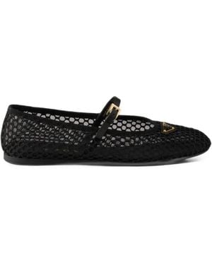 Prada Ballerina's Met Mesh - Wit