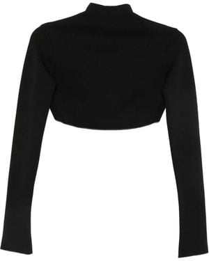 Mugler Top Corto Con Aberturas - Negro