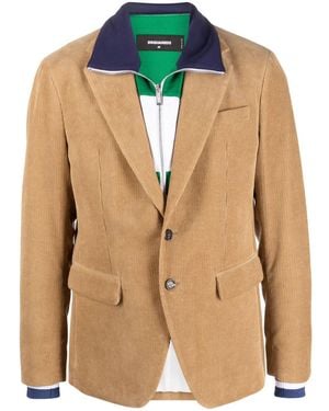 DSquared² Layered-Effect Single-Breasted Blazer - Green