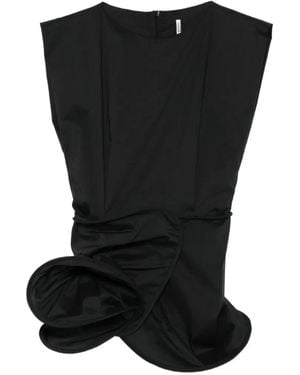 Liviana Conti Gathered Draped Blouse - Black