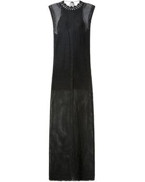 Isabel Marant Metaya Crochet Beaded Midi Dress - Black