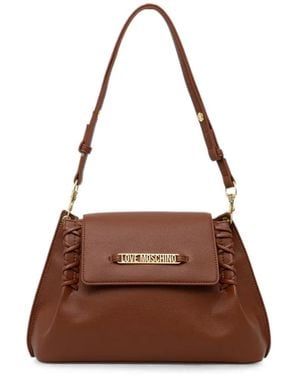 Love Moschino Logo-Lettering Shoulder Bag - Brown