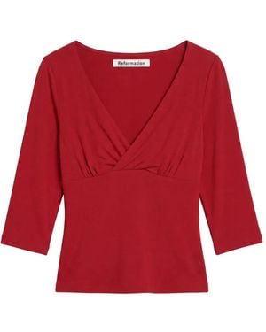 Reformation Aylani Crossover Top - Red