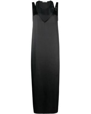 Gauchère Layered Silk Midi Dress - Black
