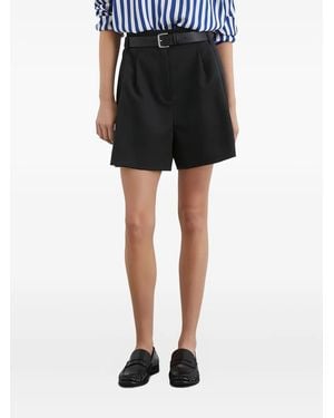 Marc O' Polo Pleated High-Waist Shorts - Black