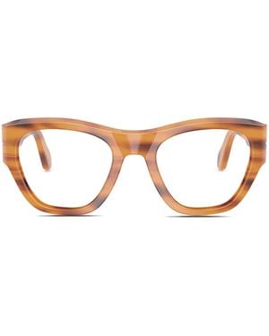 Persol Bril Met Gestreept Vierkant Montuur - Bruin