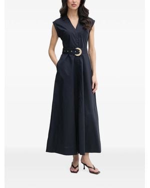 GAUDI Belted Sleeveless Maxi Dress - Blue