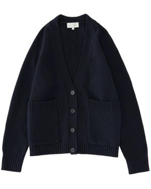 Studio Nicholson Cardigan Mit Vordertaschen - Blau