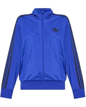 adidas Firebird Three-Stripe Zip-Up Sweatshirt - Blue