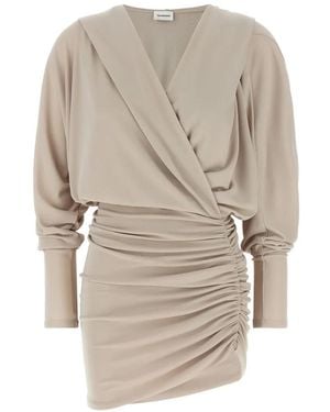 ANDAMANE Grace Hooded Ruched Mini Dress - White