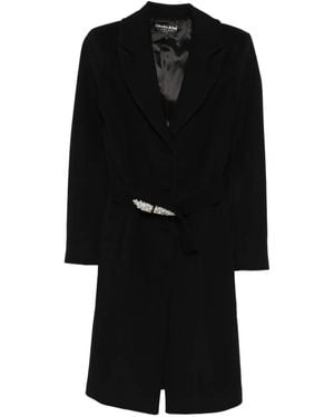 La Petite Robe Di Chiara Boni Embellished Belted Coat - Black