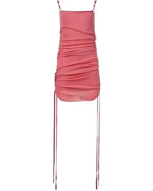 Dion Lee Ribbed Drawstring Dress - レッド