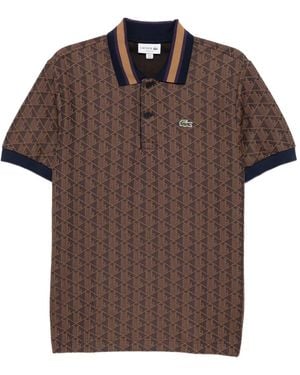 Lacoste モノグラム ポロシャツ - ブラウン
