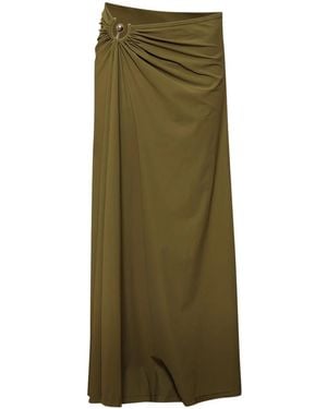 Christopher Esber Ruched Orbit Split Skirt - Green