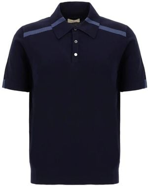 Panicale Stripe-Detail Polo Shirt - Blue