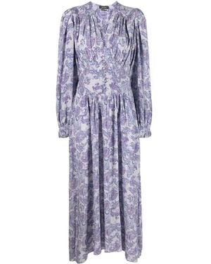 Isabel Marant Abito Midi Myrala Con Stampa Paisley - Blu