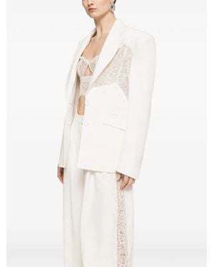 Nissa Lace-Insert Blazer - White