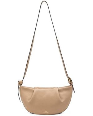 La Portegna Claudia Croissant Shoulder Bag - White