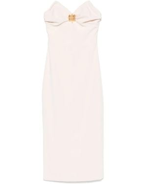 Elisabetta Franchi Cream Midi Dress - White