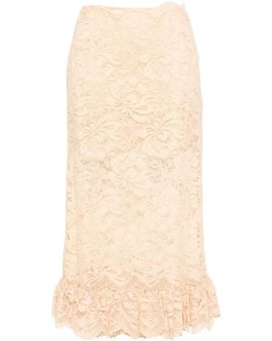 Rabanne Corded-Lace Midi Skirt - Natural