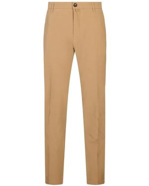 Jacob Cohen Logo-Patch Straight-Leg Pants - Natural