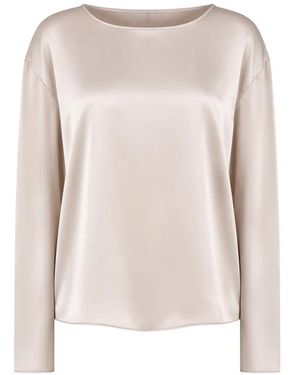 Emporio Armani Blouse Satinée À Manches Longues - White