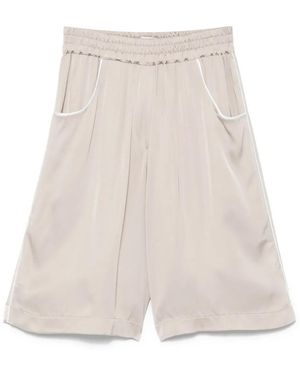 Akep Pantalones Cortos De Satén - Blanco