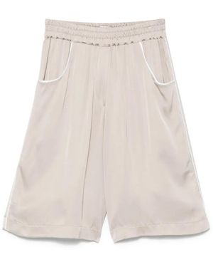 Akep Shorts aus Satin - Weiß