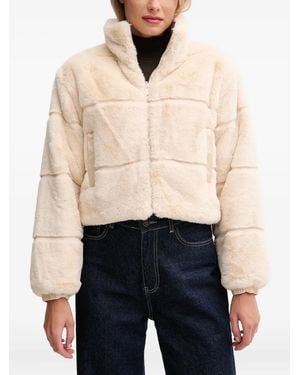 Save The Duck Zip Faux-Fur Jacket - White
