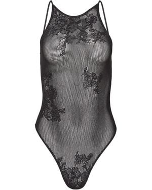 Fleur du Mal Body De Punto Calado - Gris