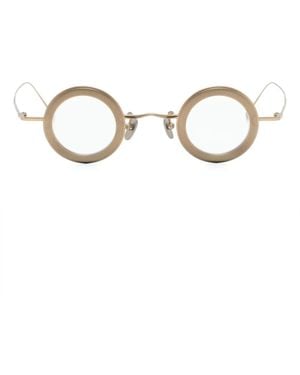 Rigards 1009Ti Round-Frame Glasses - Natural