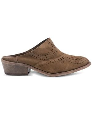 CURIOSITÉ Mules En Cuir À Design Perforé - Brown